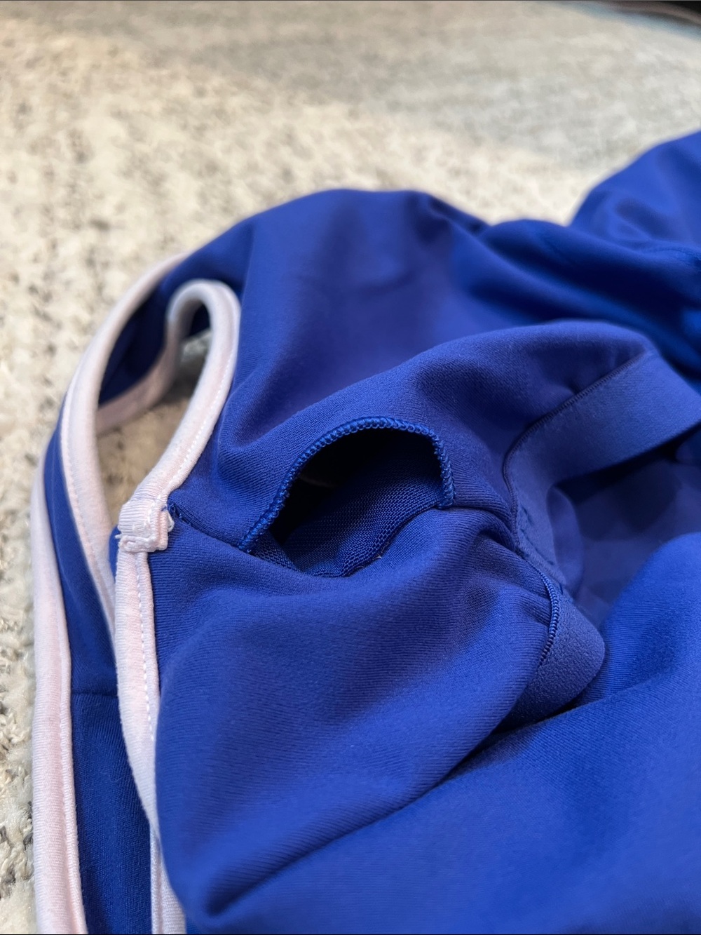 Women’s Royal Blue Athletic Shorts and Crop Top with White Trim Set - Picture 4 of 4